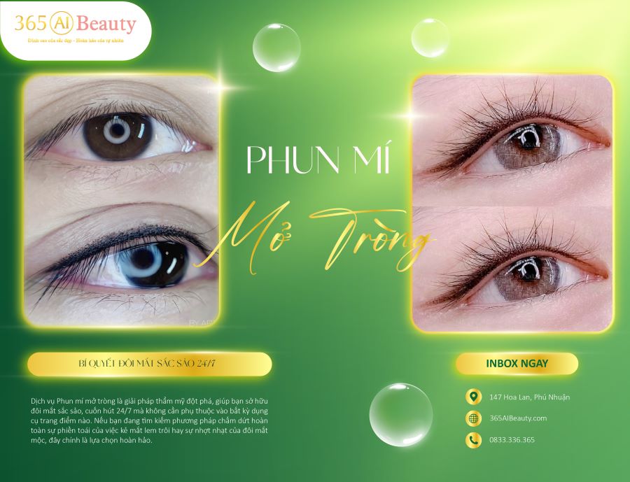 Phun Mí Mở Tròng An Toàn, Không Sưng Đau: Bí Quyết Đôi Mắt Sắc Sảo 24/7 | 365 AI Beauty
